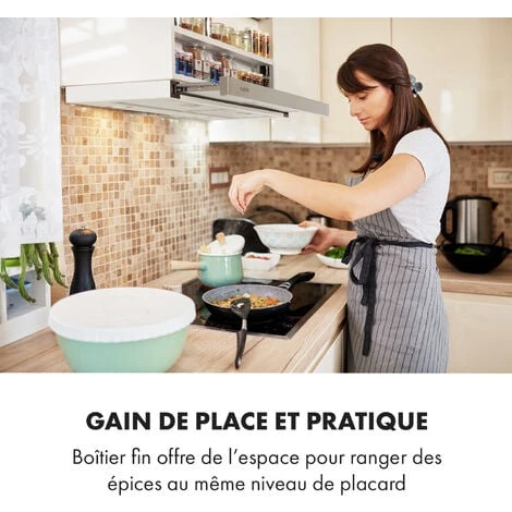 Mariana 90 Hotte Plate Aspirante 90cm 500 M³/h LED - Blanche 4 Mariana 90 Hotte Plate Aspirante 90cm 500 M³/h LED - Blanche - Image 2