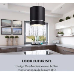 Tron Ambience Hotte îlot Aspirante Ø 38 Cm 540 M³/h Classe A - Noire -Chauffe Soldes 22845366 3