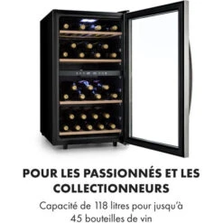 Vinamour 45D Cave à Vin 2 Zones 118L/ 45 Bouteilles - Classe A - Inox -Chauffe Soldes 22845368 3