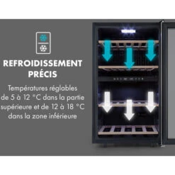Vinamour 45D Cave à Vin 2 Zones 118L/ 45 Bouteilles - Classe A - Inox -Chauffe Soldes 22845368 5