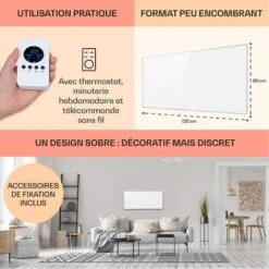 Wonderwall Air 72 Radiateur Infrarouge 120 X 60 Cm 720 W Installation Murale Blanc -Chauffe Soldes 22845371 5