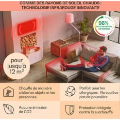 Wonderwall Air Art Kuss Radiateur Infrarouge 60 X 101 Cm 600 W Installation Murale -Chauffe Soldes 22845376 4