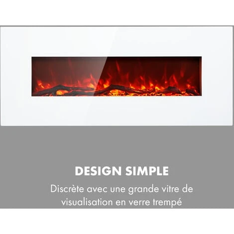 Lausanne Long Cheminée électrique 1600W 128cm Télécommande Blanc 5 Lausanne Long Cheminée électrique 1600W 128cm Télécommande Blanc - Image 3