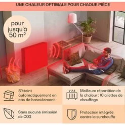 Thermaxx Noir Radiateur à Huile 2500W 10-30° C Minuterie Télécommande -Chauffe Soldes 22845381 5