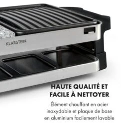 Sirloin Appareil à Raclette Pour 8 Personnes 1500W Aluminium & Pierre -Chauffe Soldes 22845387 3