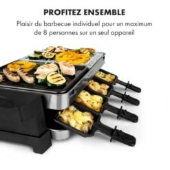 Sirloin Appareil à Raclette Pour 8 Personnes 1500W Aluminium & Pierre -Chauffe Soldes 22845387 5
