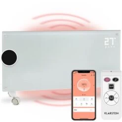 Bornholm Smart Radiateur Convecteur 2000W WiFi écran LED Minuterie Bla
