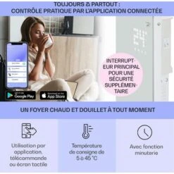 Bornholm Smart Radiateur Convecteur 2000W WiFi écran LED Minuterie Bla 9 Bornholm Smart Radiateur Convecteur 2000W WiFi écran LED Minuterie Bla -Chauffe Soldes 22845400 3