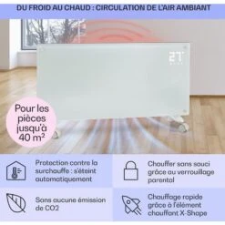 Bornholm Smart Radiateur Convecteur 2000W WiFi écran LED Minuterie Bla 10 Bornholm Smart Radiateur Convecteur 2000W WiFi écran LED Minuterie Bla -Chauffe Soldes 22845400 4