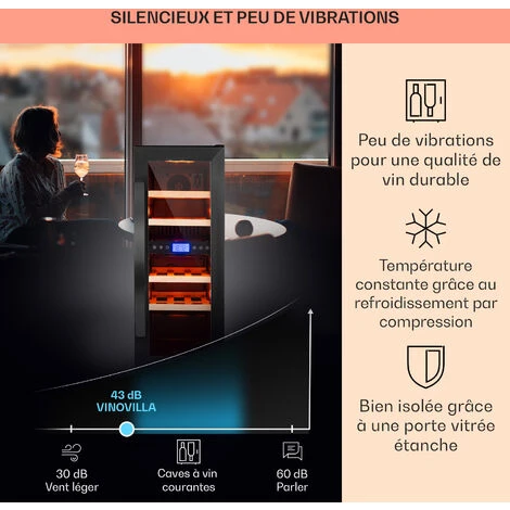 Vinovilla 17 Cave à Vin Duo Encastrable 53 L 17 Bouteilles 3 Couleurs Porte Vitrée 6 Vinovilla 17 Cave à Vin Duo Encastrable 53 L 17 Bouteilles 3 Couleurs Porte Vitrée - Image 4