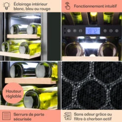 Vinovilla 17 Cave à Vin Duo Encastrable 53 L 17 Bouteilles 3 Couleurs Porte Vitrée 11 Vinovilla 17 Cave à Vin Duo Encastrable 53 L 17 Bouteilles 3 Couleurs Porte Vitrée -Chauffe Soldes 23123797 5