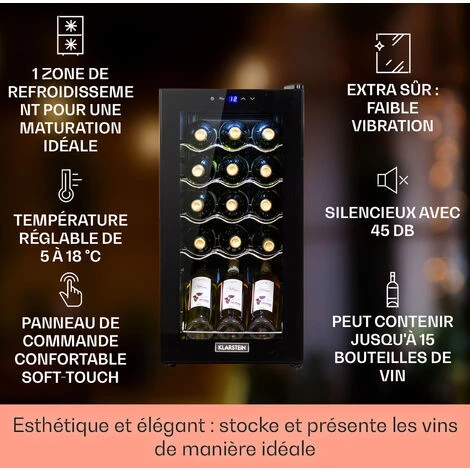 Shiraz 15 Slim Uno Cave à Vin 44 L Panneau De Contrôle Tactile 5-18° C 4 Shiraz 15 Slim Uno Cave à Vin 44 L Panneau De Contrôle Tactile 5-18° C - Image 2