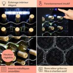 Shiraz 18 Slim Uno Cave à Vin 50 L 18 Bt. Panneau De Contrôle Tactile 5-18° C -Chauffe Soldes 23516005 5