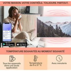 Wonderwall Air Art Smart Radiateur Infrarouge Connecté 120x60cm 700 W -Chauffe Soldes 23702145 3