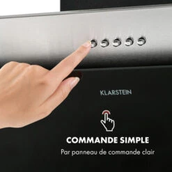 Alessia Hotte Aspirante Hotte Inclinée 350 M³/h Push Control Noir -Chauffe Soldes 25990463 5