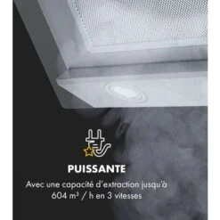 Klarstein Balzac Silent 60 Hotte Aspirante Inclinée 60cm , Débit 604 M³/h , 47 Db , Panneau De Commande Tactile , éclairage Led , Classe A - Argent -Chauffe Soldes 28905512 5