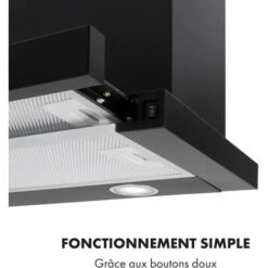 Klarstein Mariana 60 - Hotte Tiroir Télescopique 60cm - Extraction 500 M³/h - éclairage Led - 3 Vitesses - Noir -Chauffe Soldes 30541316 4