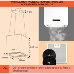 Kronleuchter Smart Hotte Aspirante îlot 595m³ / H Panneau LED Contrôle Par Application 11 Kronleuchter Smart Hotte Aspirante îlot 595m³ / H Panneau LED Contrôle Par Application -Chauffe Soldes 39490890 5