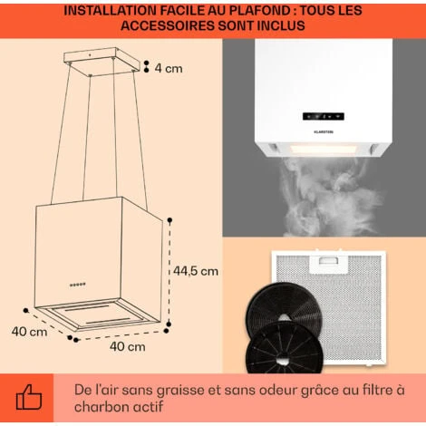 Kronleuchter Smart Hotte Aspirante îlot 595m³ / H Panneau LED Contrôle Par Application 7 Kronleuchter Smart Hotte Aspirante îlot 595m³ / H Panneau LED Contrôle Par Application - Image 5