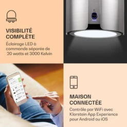 Skyfall Smart Hotte Pour îlot De Cuisine Ø45 cm Recirculation De L'air 402 m³/h LED -Chauffe Soldes 46754989 3