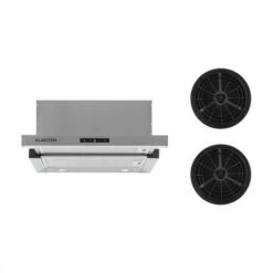 Vinea Hotte îlot 60cm+ 2 Filtres Recyclage D'air 610m³/h Argent