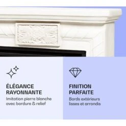 Frosty Peak Cheminée électrique 1800 W Fonction Chauffage 10 à 30 °C Télécommande -Chauffe Soldes 55658498 3