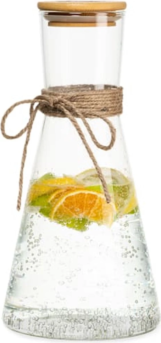 Klarstein Bambuswald Carafe 1,5 Litres - Carafe à Eau - Pichet à Eau - Verre Borosilicaté - Couvercle En Bamboe - Durable - Recyclable 3 Klarstein Bambuswald Carafe 1,5 Litres - Carafe à Eau - Pichet à Eau - Verre Borosilicaté - Couvercle En Bamboe - Durable - Recyclable