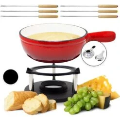 Service à Fondue Holsten Pot De Poêle à Brûler 6 Fourchettes 1,5 L En Fonte