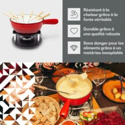 Service à Fondue Holsten Pot De Poêle à Brûler 6 Fourchettes 1,5 L En Fonte -Chauffe Soldes 60474714 3