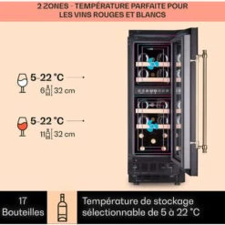 Cave à Vin Encastrable - Vinovilla 17 Duo Edition Vilhelmine - 17 Bouteilles - 52 L - 5 à 22 °c - Noir -Chauffe Soldes 81978008 3
