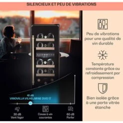 Cave à Vin Encastrable - Vinovilla 17 Duo Edition Vilhelmine - 17 Bouteilles - 52 L - 5 à 22 °c - Noir -Chauffe Soldes 81978008 4