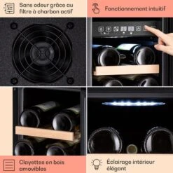 Cave à Vin Encastrable - Vinovilla 17 Duo Edition Vilhelmine - 17 Bouteilles - 52 L - 5 à 22 °c - Noir -Chauffe Soldes 81978008 5