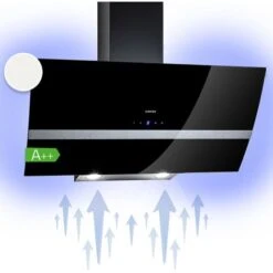 Hotte Aspirante - Klarstein Clara 90 Verre 509 M³/h Touch Lumière D'ambiance - Noir