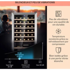 Cave à Vin - Klarstein Vinamour 32 Uno - 1 Zone - 95 L / 36 Bouteilles - 4 - 18 °C - 43 DB - éclairage - Commande Tactile - Gris 10 Cave à Vin - Klarstein Vinamour 32 Uno - 1 Zone - 95 L / 36 Bouteilles - 4 - 18 °C - 43 DB - éclairage - Commande Tactile - Gris -Chauffe Soldes 82701303 4