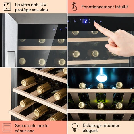 Cave à Vin - Klarstein Vinamour 32 Uno - 1 Zone - 95 L / 36 Bouteilles - 4 - 18 °C - 43 DB - éclairage - Commande Tactile - Gris 7 Cave à Vin - Klarstein Vinamour 32 Uno - 1 Zone - 95 L / 36 Bouteilles - 4 - 18 °C - 43 DB - éclairage - Commande Tactile - Gris - Image 5