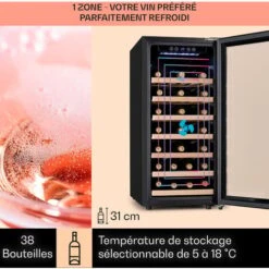 Cave à Vin - Klarstein Vinamour 38 Uno - à Compression - 1 Zone - 94 L - / 38 Bouteilles - 5 - 18 °C - 41 DB -Chauffe Soldes 82701309 3