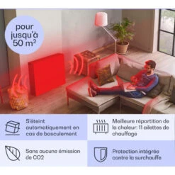 Radiateur à Huile - Klarstein Sanford Smart - 2500 W - Minuterie - Ecran LED - Commande Tactile Par App - Noir -Chauffe Soldes 90585761 5