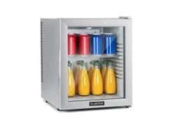 Mini Refrigerateur - Porte Vitree Led Clayette Argent - 32 Litres